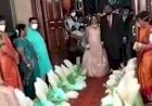 #Flower Chain Bride Groom Entry Concept +91 81225 40589 Wedding Reception Decoration