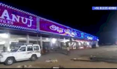 Showroom Name Board Design | Showroom LED Light Decoration +91 81225 40589 Tamil Nadu