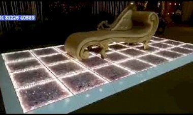 Flower LED Glass Floor Wedding Reception Stage Decoration +91 81225 40589 | LED Glass Floor Wedding