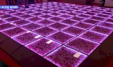 LED Glass Flower Floor Wedding Reception Stage Decoration +91 81225 40589 New Concept Floor Chennai