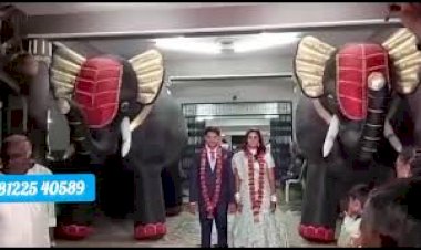 Elephant | Flower chain Bride Groom Entry 81225 40589 | Coimbatore | Chennai | Andhra | Pondicherry