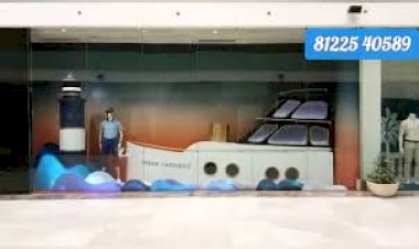 Showroom Window Display Advertising 8125540589 India, Shop Store new design interior decor