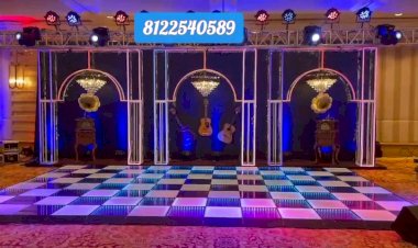 Mirror Glass Floor 8122540589 Dance floor Wedding Reception Corporate Event Stage Decoration India