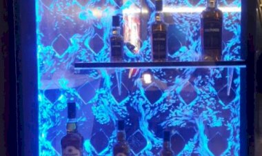 Water Bubble Wall Bar display 8122540589 wine bottle display product display india Mumbai Bangalore